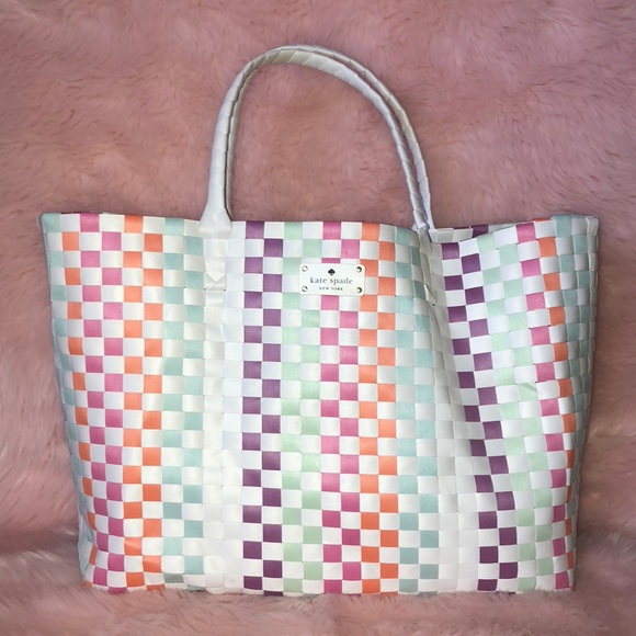 kate spade woven beach bag